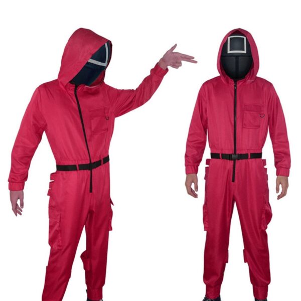 Squid Game Villain Red Jumpsuit Cosplay Costume Halloween Party Round Six For Men And Women Cos Disguise Korean Drama Costume - Image 6