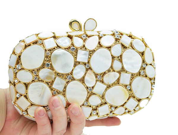 Women Luxury Crystal Evening Bags Bridal White Wedding Clutch Bag Party  Handbag Purse - Image 2