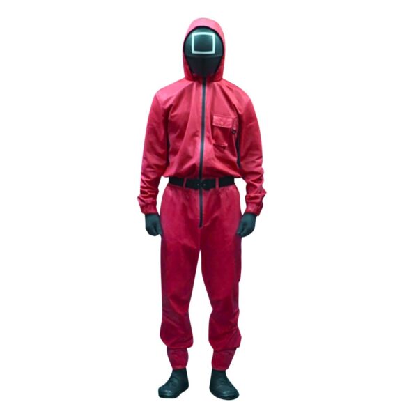 Squid Game Villain Red Jumpsuit Cosplay Costume Halloween Party Round Six For Men And Women Cos Disguise Korean Drama Costume - Image 2