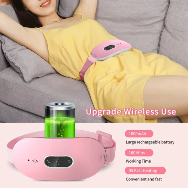 Womon Women in Period Menstrual Heating Pad  Heating Massage Belt  Abdominal Massager Warm Palace Electric Pain Relief Device - Image 4