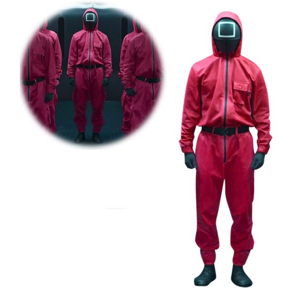 Squid Game Villain Red Jumpsuit Cosplay Costume Halloween Party Round Six For Men And Women Cos Disguise Korean Drama Costume - Image 10